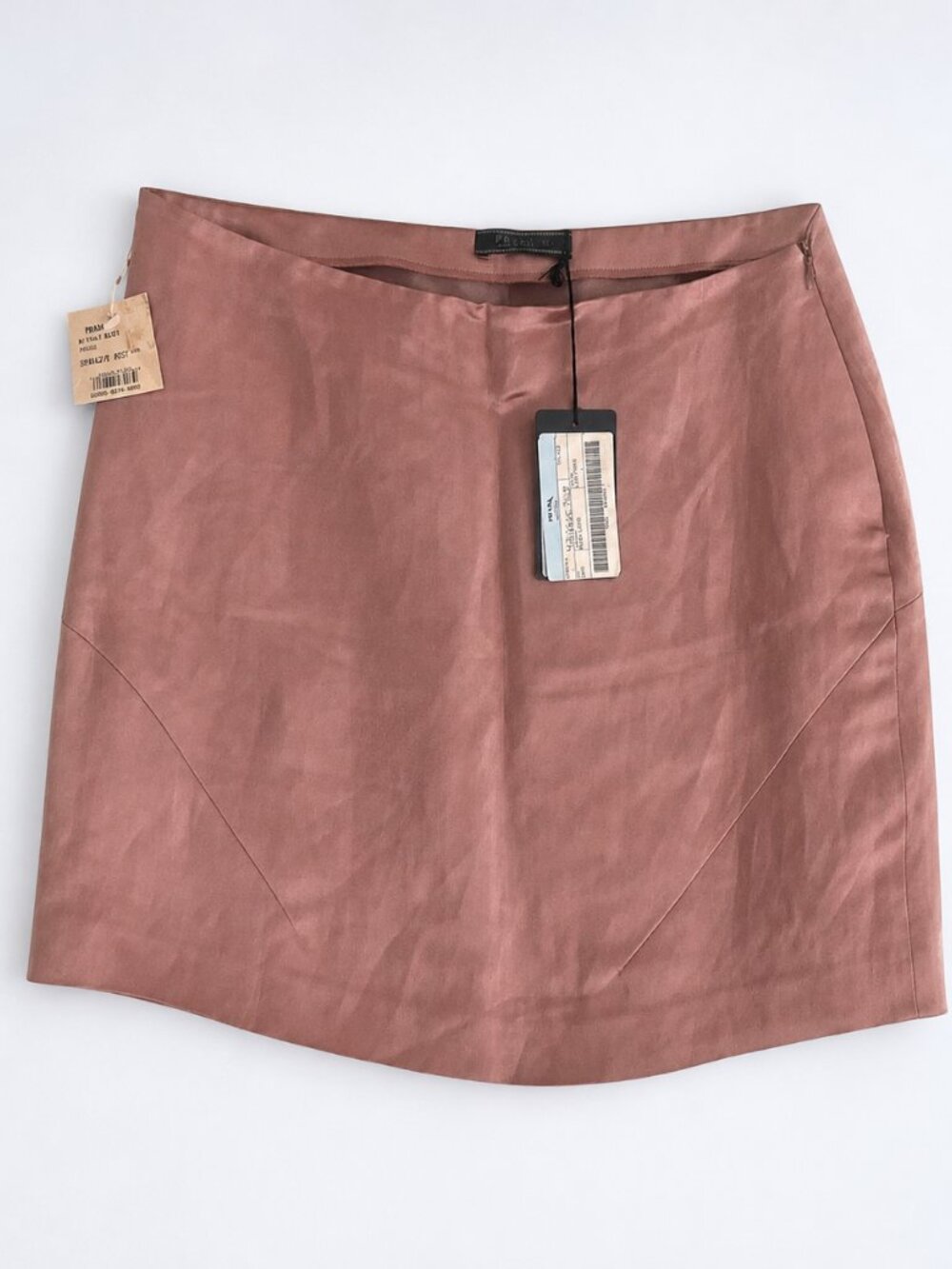 Archival Prada silk linen skirt in dusty pink  size IT 42 with tags!!